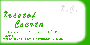 kristof cserta business card